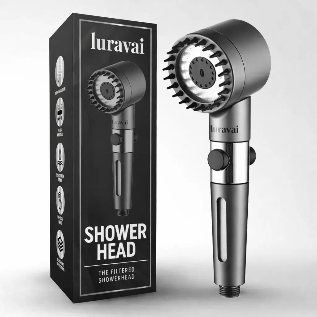 High Pressure Filtered Showerhead – Chlorine Filter Shower Head | LURAVAI™ - LURAVAI